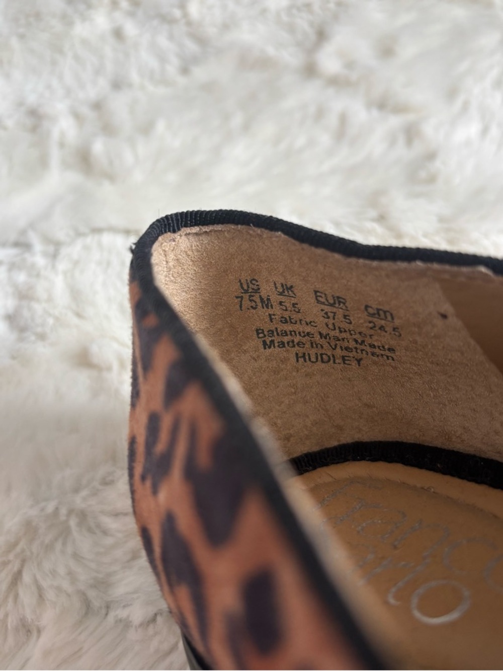 Franco Sarto Women's Size 7.5 M Brown/Black Leopard Print Hudley Loafers - Picture 3 of 5